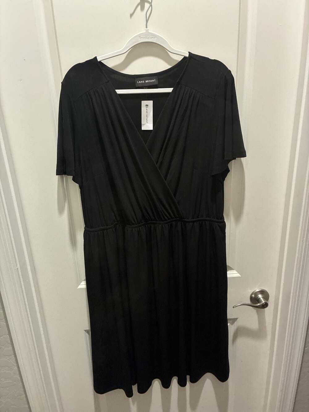 Lane Bryant Black Surplice Flutter Sleeve Midi Dress Size 18/20 New with Tags